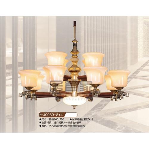 木头吊灯H-J0039-8+4
