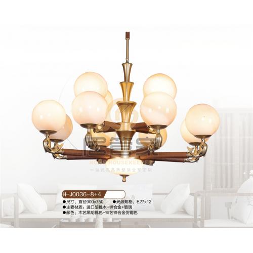 木头吊灯H-J0036-8+4