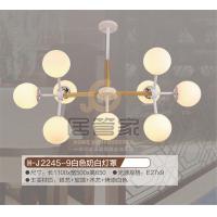 木头吊灯H-J2245-9白色奶白灯罩